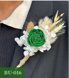 Bouquet de fleurs artificielles en forme de fleur verte, herbe de la pampa, rose en velours, pour la Saint-Valentin, mariage, décoration de fête - Product Image 1