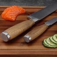 Ensemble de 5 couteaux de cuisine en acier inoxydable de qualité supérieure, couteaux en acier inoxydable pour boucher avec manche en bois