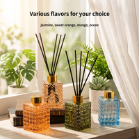Diffuseur de parfum artisanal en verre carré motif ananas Water Cube, sans flamme, pour huiles essentielles, désodorisant