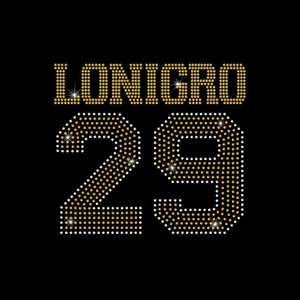 Strass personalizzato in ferro-su Hot Fix con Design a forma di diamante nome <span class=keywords><strong>e</strong></span> numero per camicia o trasferimento - Product Image 2