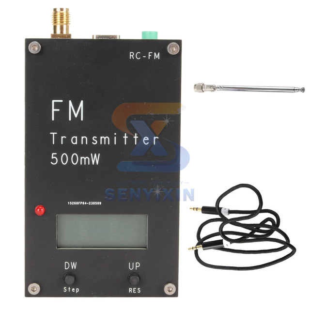2000M FM Transmitter, Digital Display 0.5W 500mW Stereo 76-108M