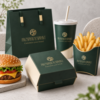 Boîte en papier écologique jetable pour frites, emballage personnalisé pour ailes de poulet, hamburgers et plats à emporter de restauration rapide