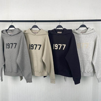 Sweat à capuche oversize en coton bouclette épaisse sans cordon pour homme, brodé sur mesure, fournisseur de premier plan