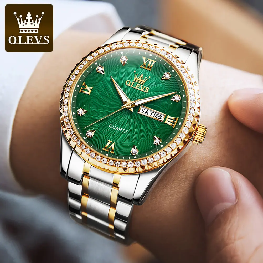 OLEVS 5565 Herren Business-Quartz-Armbanduhr wasserdichte Armbanduhren Mode-Feature Legierungsgehäuse Montre Homme-Uhr