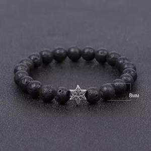 <span class=keywords><strong>Bracciale</strong></span> Elastico Unisex in Cristallo Curativo con Occhio <span class=keywords><strong>di</strong></span> Tigre Giallo Naturale da 8mm, Agata Muschiata e Cristallo <span class=keywords><strong>di</strong></span> Lava a <span class=keywords><strong>Fiocco</strong></span> <span class=keywords><strong>di</strong></span> <span class=keywords><strong>Neve</strong></span> per Uomini e Donne - Product Image 4