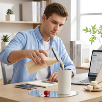Mug à boisson modulaire double usage 800 ml |   Chambre à café en verre de qualité supérieure et base sous vide en acier inoxydable
