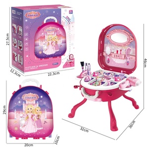 Samtoy 2 en 1 Jeu de simulation de princesse <span class=keywords><strong>rose</strong></span> en alliage, valise, boîte <span class=keywords><strong>à</strong></span> cosmétiques, coiffeuse, ensembles de maquillage pour enfants, trousse de maquillage, jouets pour filles - Product Image 5