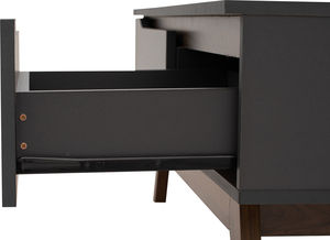 Urban Walnut Black MANDO Coffee Table Industrial Style Rectangular Center Table for Professional Office Lounge and Home - Product Image 6