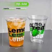 Gobelets jetables en plastique PET de 500/700 ml avec couvercles et pailles pour café glacé, bubble tea à emporter – Vente en gros usine