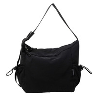 Sac bandoulière unisexe en toile et nylon, style décontracté, grande capacité, personnalisable, avec fermeture éclair, pour les trajets quotidiens et les loisirs