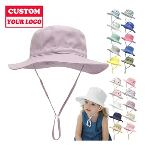 0-6 Years Baby Flat Top Cotton Printed Bucket Hat UV Protection Kid Buckets Bob Hats