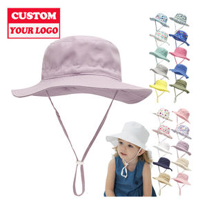 <span class=keywords><strong>Chapeau</strong></span> en coton imprimé à dessus plat pour bébé de 0 à 6 ans Protection UV <span class=keywords><strong>Chapeau</strong></span> en forme de seau pour enfant et adulte - Product Image 1
