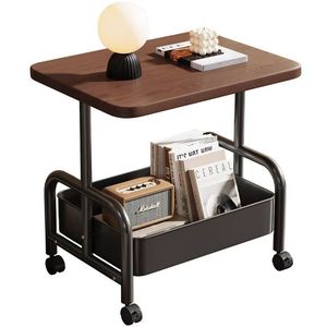 โต๊ะกาแฟเคลื่อนที่ โครงโลหะ หมุนได้ ถอดประกอบได้ ใช้ในห้องนั่งเล่น วางข้างโซฟา รถเข็นเก็บของขนาดเล็ก สำหรับใช้ในบ้าน - Product Image 5