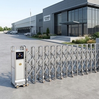 Porte pliante en alliage d'aluminium, porte pliante automatique, porte à commande à distance sans fil, porte de sécurité à écran LED, porte extérieure industrielle