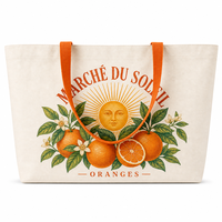 Sac de shopping en toile, sac fourre-tout en coton pour femmes, sac à main réutilisable avec longues poignées pour le travail, les voyages et les courses quotidiennes
