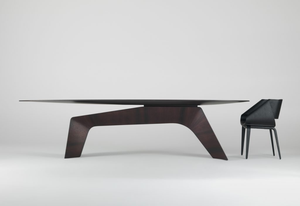 Bureau de direction moderne italien minimaliste en bois massif, table de conférence ovale avec plateau en dalle de roche, mobilier de bureau élégant - Product Image 3