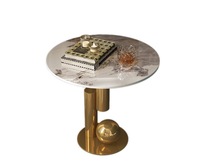 Table basse ovale en ardoise italienne de luxe moderne pour salon