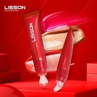 Emballage de tube de gloss à lèvres en silicone personnalisé de luxe imprimé 10 ml avec applicateur en silicone