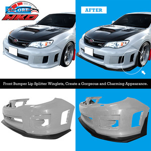 Alerones Delanteros para Subaru WRX STI 11-14, Estilo Ikon V6, PU, 2 Piezas, Accesorio Exterior de Alta Calidad - Product Image 3