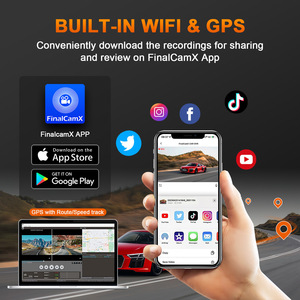 Mini caméra de tableau de bord WiFi GPS double objectif 2K avant 1080p IPS avec WiFi intégré, garantie 12 mois et <span class=keywords><strong>application</strong></span> d'enregistrement vidéo - Product Image 5