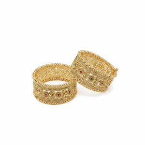 PADMAWATI Luxury Tungsten Gold Plated Indian Traditional Multi Color Bangles Set Women's Bridal Wedding Party Anniversary <b>Gift</b> - Product Image 2
