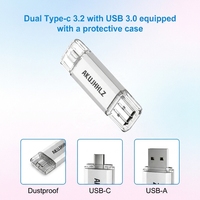 Nueva Unidad Flash USB 3.1 de Aluminio con Doble Puerto USB-C/USB-A 2 en 1, Lectura de Alta Velocidad de 150 MB/s, Compartir con un Clic para Teléfonos y Computadoras