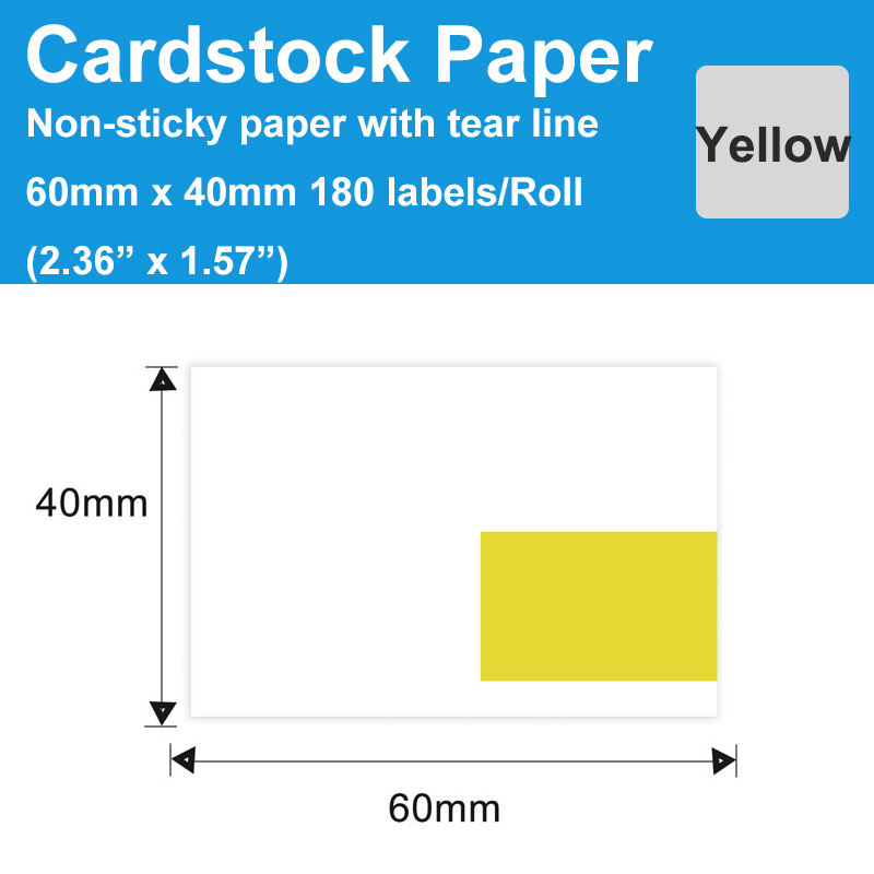 Cardstock 60x40mm Jaune