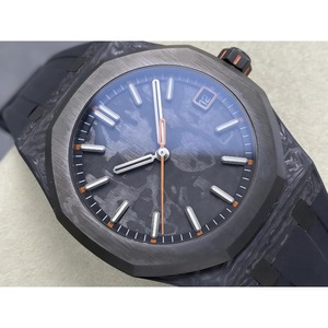 Reloj mecánico de súper calidad de 41 mm, movimiento de fábrica 4302, reloj con puntero naranja de carbono. - Product Image 1