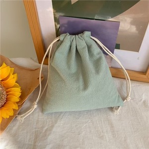 Sac de rangement en toile de coton mousseline blanc et noir, grande capacité, avec cordon de serrage, personnalisable avec logo, pour cadeaux, vente en gros - Product Image 2