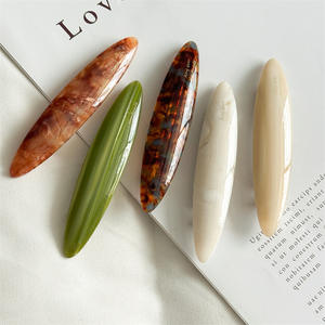 Barrette à cheveux ovale élégante en acétate, pince à cheveux de haute qualité pour filles - Product Image 2