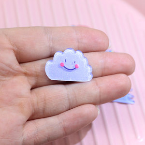 Abalorios acrílicos de la serie del espacio exterior, cuentas de corte de estrella para pendientes, cadena para llaves, accesorios para álbum de recortes, nube, nave espacial, planeta - Product Image 5