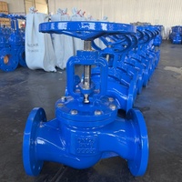 Vanne à soupape à bride en fonte ductile GGG50 revêtue d'époxy bleu PN16 DN50 pour système de tuyauterie d'eau de chauffage et de refroidissement CVC