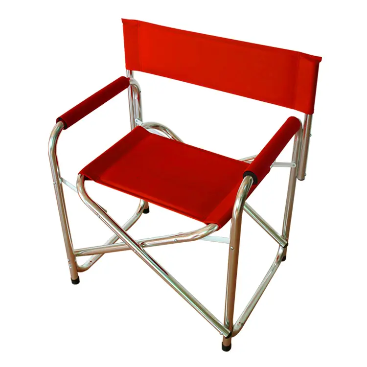 Full Red/black Logo Customized Aluminum Lightweight Chair Camping Folding Directors Chair