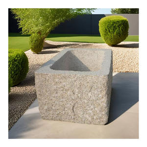 Fioriera Antica in Pietra di Granito per Vasi da Giardino Prodotto Decorativo in Pietra per Giardino - Product Image 1