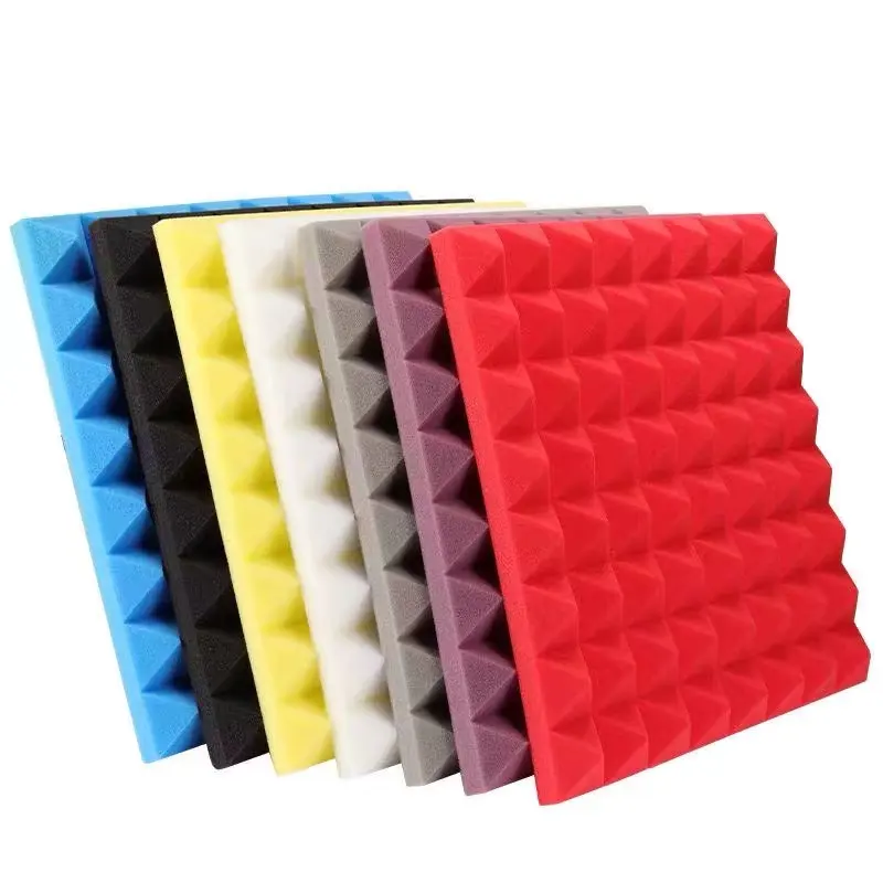 Factory direct sale pyramid shape acoustic sponge with self adhesive soundproofing foam