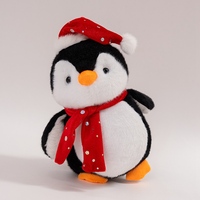Poupée en peluche douce personnalisée de Noël avec chapeau de Père Noël et écharpe rouge