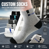 Chaussettes en coton pour hommes, vente en gros, imprimées avec des lettres, respirantes, séchage rapide, pour le sport et les affaires, automne-hiver