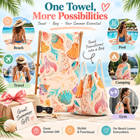 Serviette de plage en microfibre de luxe à séchage rapide, sans sable, personnalisable avec logo, imprimée numériquement par sublimation, légère, avec sac de voyage – Vente en gros