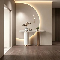 Console moderne de style européen en métal avec plateau en métal pour entrée, couloir, salon, hôtel, décoration, garantie 5 ans
