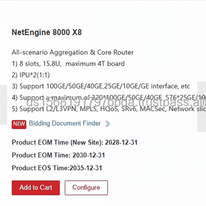 HW netengine 8000เราเตอร์ IP พอร์ต4*50g เปิดใช้งาน RTU สำหรับ LPUI-4T-CM (ต่อ4*50g) X8 X4 X16 CR8S8K4VBLCP 88036NMQ การใช้งานโทรคมนาคม - Product Image 1