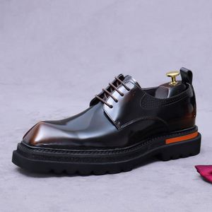 Nouvelles Chaussures Habillées en Cuir Véritable pour Hommes, Style Carré, Grande Taille 37-46, Respirantes, Légères, Antidérapantes, Décontractées et de Bureau - Product Image 6