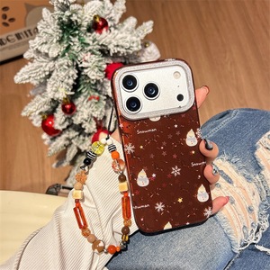 Custodia per telefono nuova XP1093 con sfondo rosso vino, stelle, fiocchi <span class=keywords><strong>di</strong></span> neve e pupazzo <span class=keywords><strong>di</strong></span> neve, compatibile con <span class=keywords><strong>iPhone</strong></span> 17/16 Pro Max/15/14 - Product Image 5