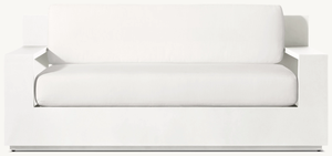 Muebles de Jardín para Patio, Diseño Inclinado, Marco de Aluminio, Sofá de Metal para Exteriores, Muebles de Metal Blancos para Exteriores - Product Image 3