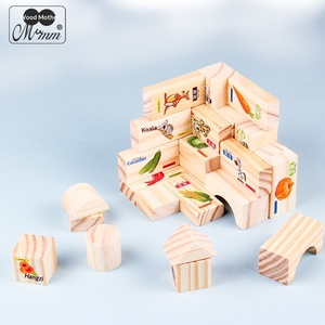 ชุดของเล่นไม้มอนเตสซอรี่ บล็อกไม้รูปทรง<span class=keywords><strong>ตัวเลข</strong></span> ตัวอักษร ผลไม้ และสัตว์ - 100 ชิ้นขนาดใหญ่ บรรจุในถังรูปทรงบล็อกไม้ - Product Image 3