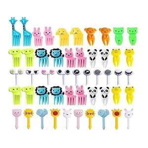 Wholesale Bento Accessories Bento Decor Cartoon Animal Cute Plastic Fruit Fork Lunch Box Bento Food Picks for Kids