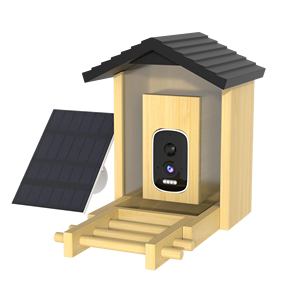 Mangeoire à <span class=keywords><strong>oiseaux</strong></span> intelligente en bambou/bois - Product Image 1