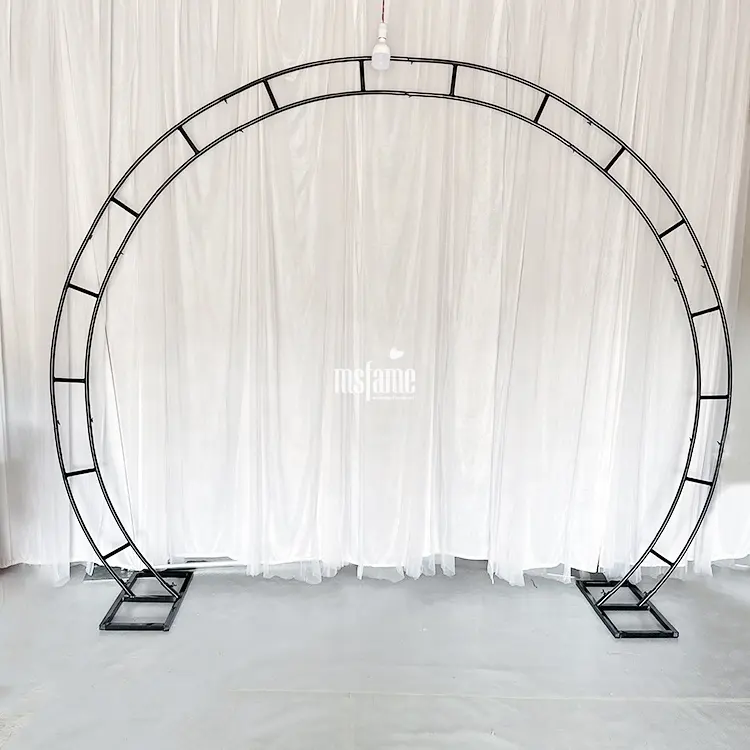 MSFAME Fabricant de cadres circulaires Arche en métal doré Toile de fond pour mariages Arche de mariage