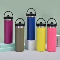 Logo personnalisé 20oz gobelet gravé au laser en poudre revêtement maigre en acier inoxydable droite thermique tasse à café tasse de voyage avec poignée