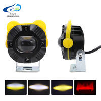 Projecteur LED laser LELANPU 4x4 4 pouces pour camion, moto, avec lentille unique, type Hella, pour éclairage de travail et de recherche, effet 'Aurora' et 'Devil's Eye'