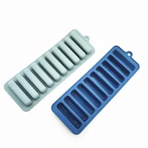 Ceasen Rectangular Narrow Stick Silicone Ice Cube Tray Long Ice Stick Tray Small Mouth Sport Bottles thin ice cube tray